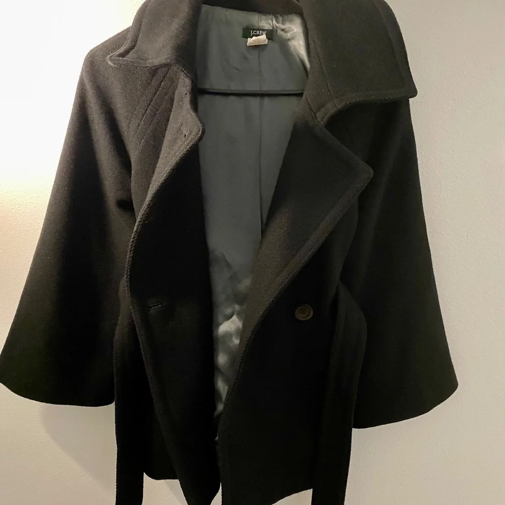 Vintage Women’s J. Crew Black Wool Coat Size 2 - Picture 6 of 9